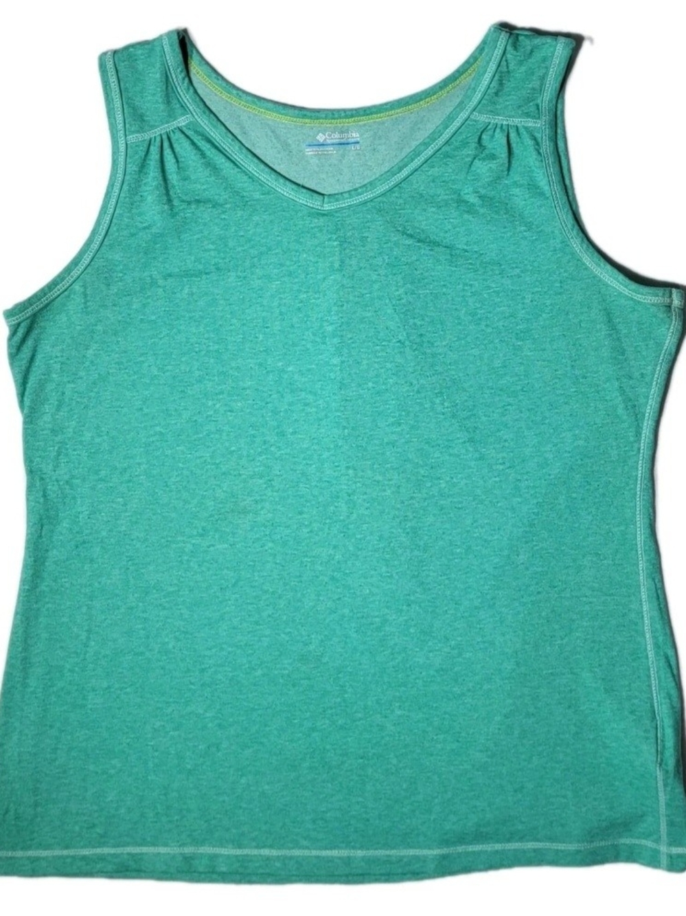 Columbia Women's V Neck Tank Top Size L Gathered Seafoam Green